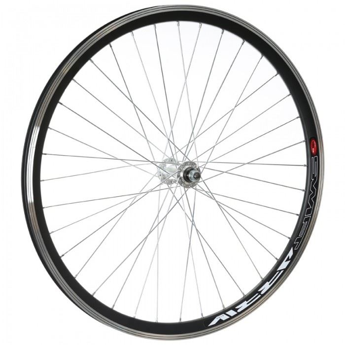 KOŁO PRZÓD 26" ALU STOŻEK NAKRĘTKA SILVER BLACK