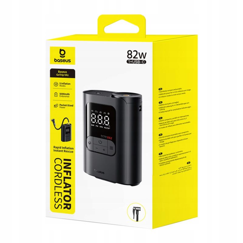 KOMPRESOR BEZPRZEWODOWY BASEUS GOTRIP VA1 82W USB