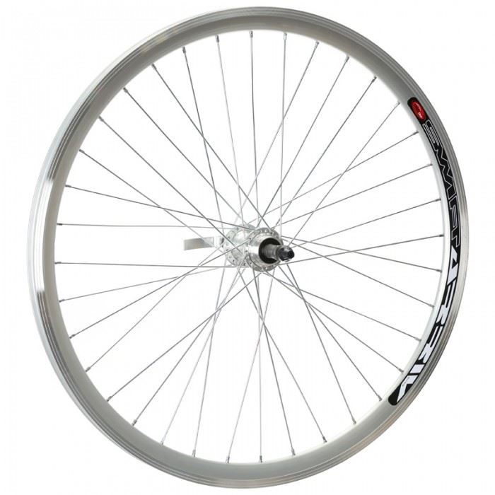 KOŁO TYŁ 26" WOLNOBIEG QR V-BRAKE ALU STOŻEK SLVR